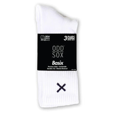 ODD Basix Crew White (3 Pack) (Cotton) BSXCRWHT3