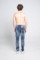 JEANS ARMOR SKINNY ROTOS A406 AZUL OSCURO