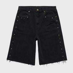 HOMME FEMME Studded Denim Shorts HFSS202470-2 Black Stone Wash