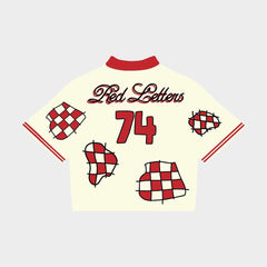 Jersey con parche "LETRAS ROJAS" PATC-JRSY CREMA