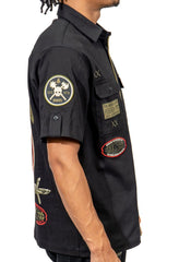 Camisa con botones JUREN Honor & Glory NEGRO/VERDE