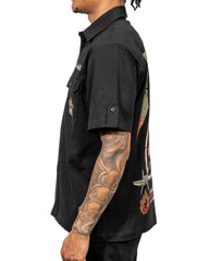 Camisa con botones JUREN Honor & Glory NEGRO/VERDE