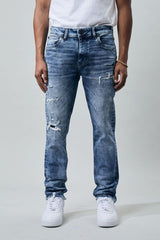 Pantalones vaqueros para hombre KROME KR-3013 AZUL TEÑIDO