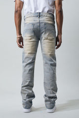 Pantalones vaqueros acampanados con rotos para hombre M SOCIETY MS-80364 AZUL TINTE