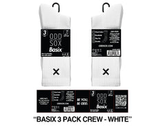 ODD SOX 3 Pack Mens White Crew Sox