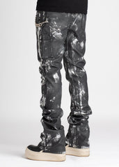 Pantalones de carpintero de cuero negro obsidiana GUAPI