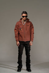 VICIOUS WAX COATED DENIM FLARED FIT VC628 BROWN