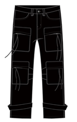 ROKU ELEGANT FURY TWILL CARGO PANTS RK4481615 BLACK