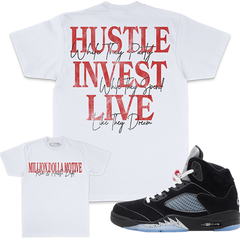 MILLION DOLLA Hustle Invest Live - White T-Shirts