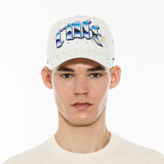 CULT X EL ALFA LOGO 5 PANEL A FRAME TRUCKER HAT "PANTHER " 625B8-CH106A WINTER WHITE