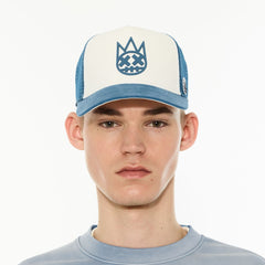 LOGO MESH BACK TRUCKER HAT "SHIMUCHAN 625BC-CH64A WINTER WHITE