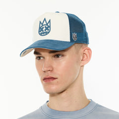 LOGO MESH BACK TRUCKER HAT "SHIMUCHAN 625BC-CH64A WINTER WHITE