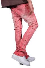 VICIOUS Vaqueros Acampanados con Adornos VC510 ROSA