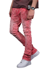 VICIOUS Vaqueros Acampanados con Adornos VC510 ROSA