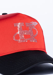 REFERENCE ROCKTROS CRYSTALS REF731 RED SATIN/BLACK