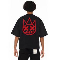 BOXY FIT SHORT SLEEVE CREW NECK "ARCH LOGO" TEE (625B12-K34A) BLACK