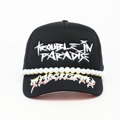 TOXICITY TROUBLE IN PARADISE TRUCKER TD-001-900-TROUBLE BLACK Trucker Hat