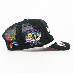 TOXICITY TROUBLE IN PARADISE TRUCKER TD-001-900-TROUBLE BLACK Trucker Hat