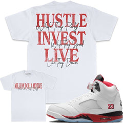 MILLION DOLLA Hustle Invest Live - White T-Shirts