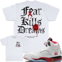 MILLION DOLLA Fear Kills Dreams - White T-Shirts