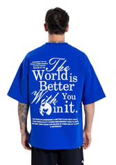 INFIGHTER THE WORLD T-SHIRT,(IF77) ROYAL BLUE