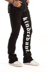 KD RHINESTONE DEMIN JEANS BLACK KD2211