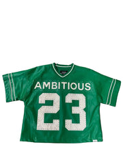 CROPPED PU S/S SHIRTS (KD249T GREEN)