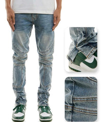 Vaqueros ajustados con paneles KDNK KND4695 azul