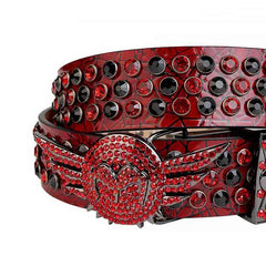 Rhinestone Red Belt and Black & Red Stones