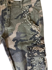 KINDRED PREMIDUM RHINESTONE & PEARL STACK DENIM (KD2239 GREEN CAMO)