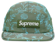 Gorra de campamento Supreme Floral Jacquard VERDE SS25H36 SOMBRERO JADE