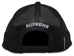Gorra Supreme Vaquero de 5 paneles con espalda de malla negra SS25H49