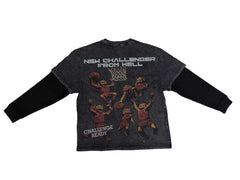 MAJESTIK MEN’S GARMENT DYED TWOFER(W/THERMAL) TW2595 BLACK