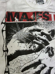 MAJESTIK MEN'S GARMENT DYED F.TERRY DTG GRAPHIC TEES(W/RHINESTONE)