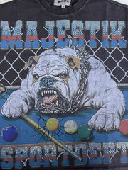 MAJESTIK T-SHERT BLACK MEN’S GARMENT DYED DTG PRINT