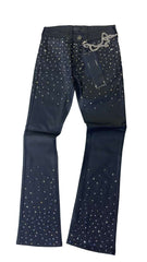 KDNK RHINESTONE WAX PANTS KNB3463 BLACK