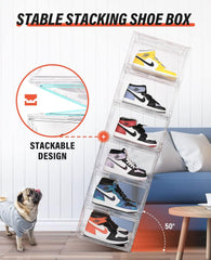 Shoe Boxes- 4 Sneakers Box - HARD PLASTIC - CLEAR. 4 in a Pack