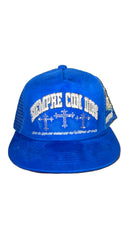 REYESF HAT SIEMPRE CON DIOS BLUE/WHITE CRUZ V2