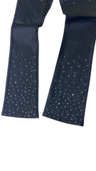 KDNK RHINESTONE WAX PANTS KNB3463 BLACK
