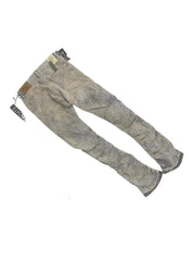 LEGACY - Pantalón plisado con costura lateral deshilachado JTF1157 blanco hueso