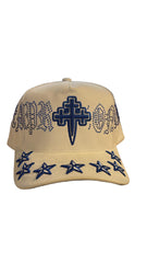 REYESF HAT SIEMPRE CON DIOS WHITE/ BLUE V22