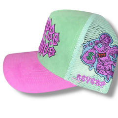 REYESF GORRA SIEMPRE CON DIOS DE ESTRELLAS GORRA VERDE/ROSA