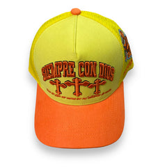 REYESF GORRA SIEMPRE CON DIOS 3 CRUZ HAT AMARILLO/ NARANJA