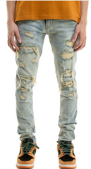 Vaqueros ajustados con parches KDNK UNDER KND4657 azul