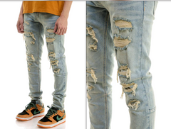 Vaqueros ajustados con parches KDNK UNDER KND4657 azul