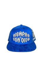 REYESF HAT SIEMPRE CON DIOS BLUE/WHITE  V2