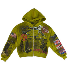 THE SYNDICATE hoodies "PEACE" ZIP UP-OLV W (SYNH_18)