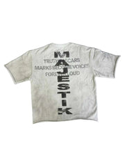 MAJESTIK MEN'S GARMENT DYED F.TERRY DTG GRAPHIC TEES(W/RHINESTONE)