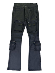 KDNK WAXED 3D CARGO POCKET PANTS KNB3423 BLACK