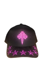 REYESF HAT SIEMPRE CON DIOS BLACK/PURPLE CRUZ  V2